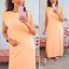 Vestido Hombreras Naranja Flúor
